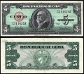 Billete Cuba 005 Pesos 1960 MBC+ P92